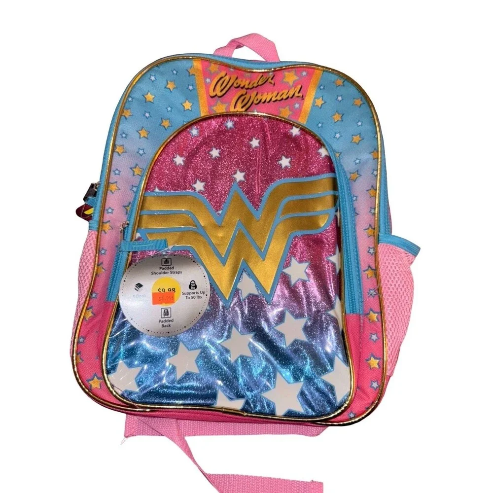 Wonder Woman kids backpack glitter new with tags New